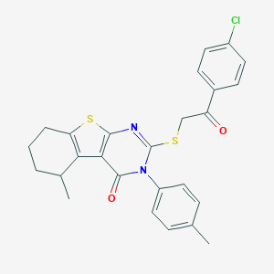 2-{[2-(4-chlorophenyl)-2-oxoethyl]sulfanyl}-5-methyl-3-(4-methylphenyl)-5,6,7,8-tetrahydro[1]benzothieno[2,3-d]pyrimidin-4(3H)-one