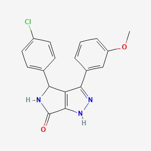 4-(4-CHLOROPHENYL)-3-(3-METHOXYPHENYL)-1H,4H,5H,6H-PYRROLO[3,4-C]PYRAZOL-6-ONE