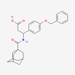 molecular formula C27H31NO4 B4313968 3-[(ADAMANTAN-1-YL)FORMAMIDO]-3-[4-(BENZYLOXY)PHENYL]PROPANOIC ACID 