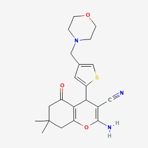 2-AMINO-7,7-DIMETHYL-4-{4-[(MORPHOLIN-4-YL)METHYL]THIOPHEN-2-YL}-5-OXO-5,6,7,8-TETRAHYDRO-4H-CHROMENE-3-CARBONITRILE