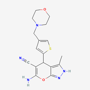 6-AMINO-3-METHYL-4-[4-(MORPHOLINOMETHYL)-2-THIENYL]-2,4-DIHYDROPYRANO[2,3-C]PYRAZOL-5-YL CYANIDE