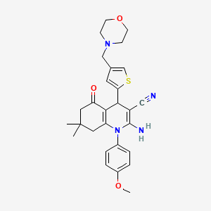 2-AMINO-1-(4-METHOXYPHENYL)-7,7-DIMETHYL-4-[4-(MORPHOLINOMETHYL)-2-THIENYL]-5-OXO-1,4,5,6,7,8-HEXAHYDRO-3-QUINOLINECARBONITRILE