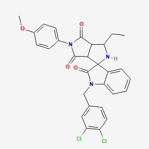 1-(3,4-dichlorobenzyl)-3'-ethyl-5'-(4-methoxyphenyl)-3a',6a'-dihydro-2'H-spiro[indole-3,1'-pyrrolo[3,4-c]pyrrole]-2,4',6'(1H,3'H,5'H)-trione