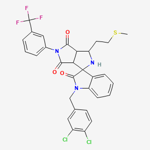 molecular formula C30H24Cl2F3N3O3S B4314055 1-(3,4-dichlorobenzyl)-3'-[2-(methylthio)ethyl]-5'-[3-(trifluoromethyl)phenyl]-3a',6a'-dihydro-2'H-spiro[indole-3,1'-pyrrolo[3,4-c]pyrrole]-2,4',6'(1H,3'H,5'H)-trione 