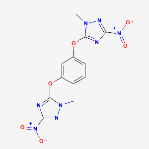 molecular formula C12H10N8O6 B4314061 1-METHYL-3-NITRO-1H-1,2,4-TRIAZOL-5-YL {3-[(1-METHYL-3-NITRO-1H-1,2,4-TRIAZOL-5-YL)OXY]PHENYL} ETHER 