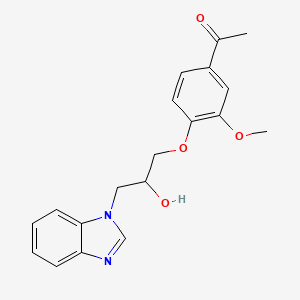 molecular formula C19H20N2O4 B4314062 1-{4-[3-(1H-1,3-BENZIMIDAZOL-1-YL)-2-HYDROXYPROPOXY]-3-METHOXYPHENYL}-1-ETHANONE 