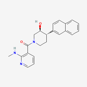 molecular formula C22H23N3O2 B4314084 (3S*,4S*)-1-{[2-(methylamino)pyridin-3-yl]carbonyl}-4-(2-naphthyl)piperidin-3-ol 