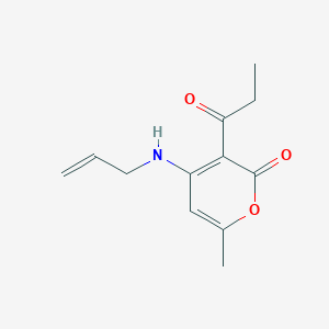 molecular formula C12H15NO3 B4314139 4-(allylamino)-6-methyl-3-propionyl-2H-pyran-2-one 