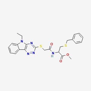 METHYL 3-(BENZYLSULFANYL)-2-[2-({5-ETHYL-5H-[1,2,4]TRIAZINO[5,6-B]INDOL-3-YL}SULFANYL)ACETAMIDO]PROPANOATE