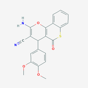 molecular formula C21H16N2O4S B4314158 2-amino-4-(3,4-dimethoxyphenyl)-5-oxo-4H,5H-thiochromeno[4,3-b]pyran-3-carbonitrile 