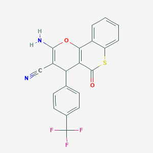 molecular formula C20H11F3N2O2S B4314159 2-amino-5-oxo-4-[4-(trifluoromethyl)phenyl]-4H,5H-thiochromeno[4,3-b]pyran-3-carbonitrile 