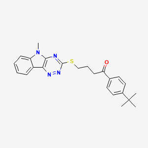 1-(4-Tert-butylphenyl)-4-({5-methyl-5H-[1,2,4]triazino[5,6-B]indol-3-YL}sulfanyl)butan-1-one