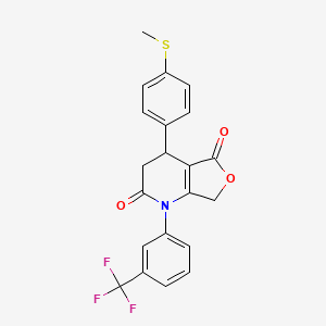 molecular formula C21H16F3NO3S B4314193 4-[4-(methylsulfanyl)phenyl]-1-[3-(trifluoromethyl)phenyl]-4,7-dihydrofuro[3,4-b]pyridine-2,5(1H,3H)-dione 