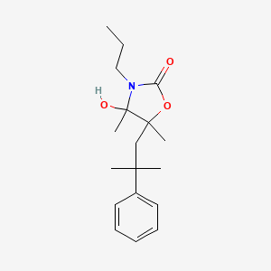 molecular formula C18H27NO3 B4314214 4-hydroxy-4,5-dimethyl-5-(2-methyl-2-phenylpropyl)-3-propyl-1,3-oxazolidin-2-one 