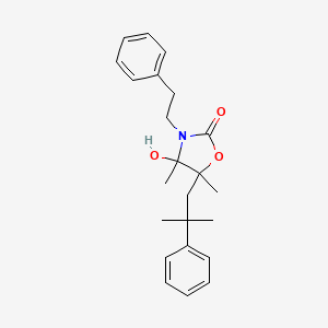 molecular formula C23H29NO3 B4314219 4-HYDROXY-4,5-DIMETHYL-5-(2-METHYL-2-PHENYLPROPYL)-3-PHENETHYL-1,3-OXAZOLAN-2-ONE 