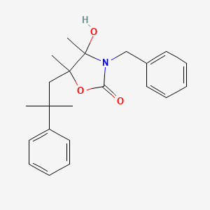 molecular formula C22H27NO3 B4314226 3-BENZYL-4-HYDROXY-4,5-DIMETHYL-5-(2-METHYL-2-PHENYLPROPYL)-1,3-OXAZOLAN-2-ONE 