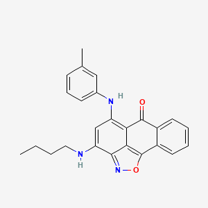 molecular formula C25H23N3O2 B4314265 3-(butylamino)-5-(3-toluidino)-6H-anthra[1,9-cd]isoxazol-6-one 