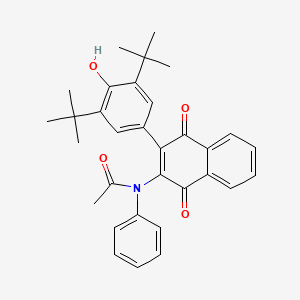 molecular formula C32H33NO4 B4314267 N-{3-[4-HYDROXY-3,5-BIS(2-METHYL-2-PROPANYL)PHENYL]-1,4-DIOXO-1,4-DIHYDRO-2-NAPHTHALENYL}-N-PHENYLACETAMIDE 