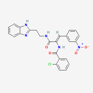 molecular formula C25H20ClN5O4 B4314295 (2Z)-N-[2-(1H-13-BENZODIAZOL-2-YL)ETHYL]-2-[(2-CHLOROPHENYL)FORMAMIDO]-3-(3-NITROPHENYL)PROP-2-ENAMIDE 