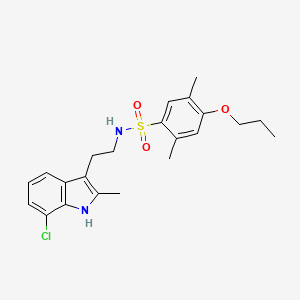 molecular formula C22H27ClN2O3S B4314308 N-[2-(7-chloro-2-methyl-1H-indol-3-yl)ethyl]-2,5-dimethyl-4-propoxybenzenesulfonamide 