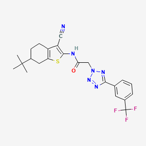 N-[3-CYANO-6-(2-METHYL-2-PROPANYL)-4,5,6,7-TETRAHYDRO-1-BENZOTHIOPHEN-2-YL]-2-{5-[3-(TRIFLUOROMETHYL)PHENYL]-2H-TETRAZOL-2-YL}ACETAMIDE