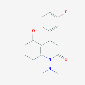 molecular formula C17H19FN2O2 B4314331 1-(DIMETHYLAMINO)-4-(3-FLUOROPHENYL)-4,6,7,8-TETRAHYDRO-2,5(1H,3H)-QUINOLINEDIONE 