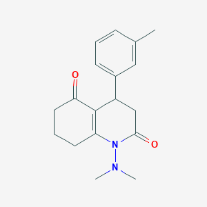 molecular formula C18H22N2O2 B4314339 1-(DIMETHYLAMINO)-4-(3-METHYLPHENYL)-4,6,7,8-TETRAHYDRO-2,5(1H,3H)-QUINOLINEDIONE 