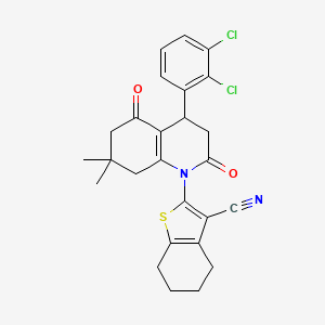 2-[4-(2,3-DICHLOROPHENYL)-7,7-DIMETHYL-2,5-DIOXO-3,4,5,6,7,8-HEXAHYDRO-1(2H)-QUINOLINYL]-4,5,6,7-TETRAHYDRO-1-BENZOTHIOPHEN-3-YL CYANIDE