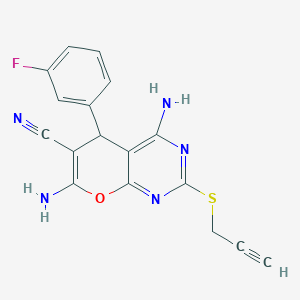 4,7-DIAMINO-5-(3-FLUOROPHENYL)-2-(2-PROPYNYLSULFANYL)-5H-PYRANO[2,3-D]PYRIMIDIN-6-YL CYANIDE