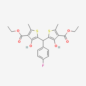 molecular formula C23H23FO6S2 B4314363 ETHYL 5-{[4-(ETHOXYCARBONYL)-3-HYDROXY-5-METHYLTHIOPHEN-2-YL](4-FLUOROPHENYL)METHYL}-4-HYDROXY-2-METHYLTHIOPHENE-3-CARBOXYLATE 