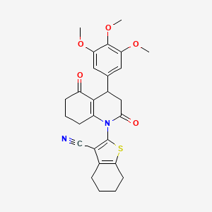 2-[2,5-DIOXO-4-(3,4,5-TRIMETHOXYPHENYL)-1,2,3,4,5,6,7,8-OCTAHYDROQUINOLIN-1-YL]-4,5,6,7-TETRAHYDRO-1-BENZOTHIOPHENE-3-CARBONITRILE