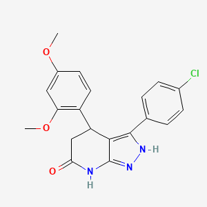 molecular formula C20H18ClN3O3 B4314416 3-(4-CHLOROPHENYL)-4-(2,4-DIMETHOXYPHENYL)-1H,4H,5H,6H,7H-PYRAZOLO[3,4-B]PYRIDIN-6-ONE 