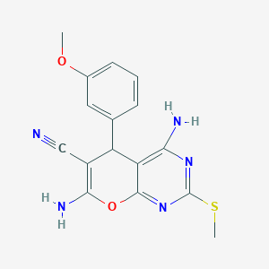 4,7-DIAMINO-5-(3-METHOXYPHENYL)-2-(METHYLSULFANYL)-5H-PYRANO[2,3-D]PYRIMIDIN-6-YL CYANIDE