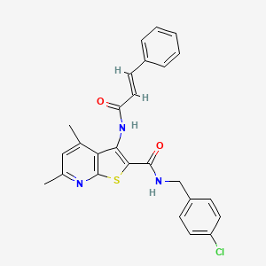 molecular formula C26H22ClN3O2S B4314447 N-(4-CHLOROBENZYL)-4,6-DIMETHYL-3-{[(2E)-3-PHENYL-2-PROPENOYL]AMINO}THIENO[2,3-B]PYRIDINE-2-CARBOXAMIDE 