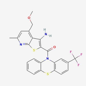 molecular formula C24H18F3N3O2S2 B4314448 [3-amino-4-(methoxymethyl)-6-methylthieno[2,3-b]pyridin-2-yl][2-(trifluoromethyl)-10H-phenothiazin-10-yl]methanone 