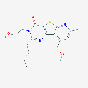 molecular formula C18H23N3O3S B4314454 4-butyl-5-(2-hydroxyethyl)-13-(methoxymethyl)-11-methyl-8-thia-3,5,10-triazatricyclo[7.4.0.02,7]trideca-1(13),2(7),3,9,11-pentaen-6-one 