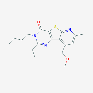 5-butyl-4-ethyl-13-(methoxymethyl)-11-methyl-8-thia-3,5,10-triazatricyclo[7.4.0.02,7]trideca-1(13),2(7),3,9,11-pentaen-6-one