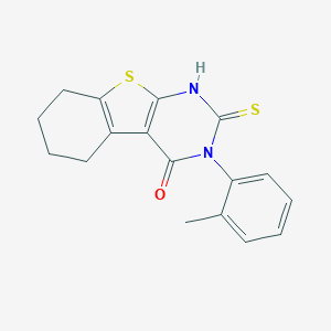 molecular formula C17H16N2OS2 B431447 3-(2-methylphenyl)-2-sulfanyl-5,6,7,8-tetrahydro[1]benzothieno[2,3-d]pyrimidin-4(3H)-one CAS No. 136386-72-6