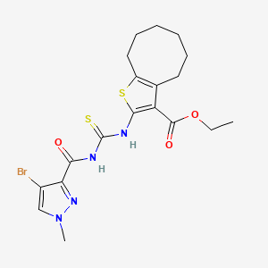 ETHYL 2-[({[(4-BROMO-1-METHYL-1H-PYRAZOL-3-YL)CARBONYL]AMINO}CARBOTHIOYL)AMINO]-4,5,6,7,8,9-HEXAHYDROCYCLOOCTA[B]THIOPHENE-3-CARBOXYLATE