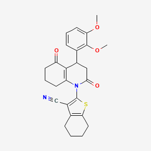 2-[4-(2,3-dimethoxyphenyl)-2,5-dioxo-3,4,5,6,7,8-hexahydroquinolin-1(2H)-yl]-4,5,6,7-tetrahydro-1-benzothiophene-3-carbonitrile