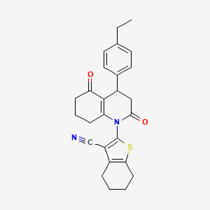 2-[4-(4-ETHYLPHENYL)-2,5-DIOXO-1,2,3,4,5,6,7,8-OCTAHYDROQUINOLIN-1-YL]-4,5,6,7-TETRAHYDRO-1-BENZOTHIOPHENE-3-CARBONITRILE