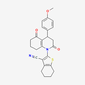 2-[4-(4-methoxyphenyl)-2,5-dioxo-3,4,5,6,7,8-hexahydroquinolin-1(2H)-yl]-4,5,6,7-tetrahydro-1-benzothiophene-3-carbonitrile