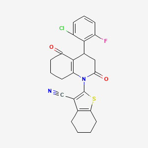 2-[4-(2-CHLORO-6-FLUOROPHENYL)-2,5-DIOXO-3,4,5,6,7,8-HEXAHYDRO-1(2H)-QUINOLINYL]-4,5,6,7-TETRAHYDRO-1-BENZOTHIOPHEN-3-YL CYANIDE