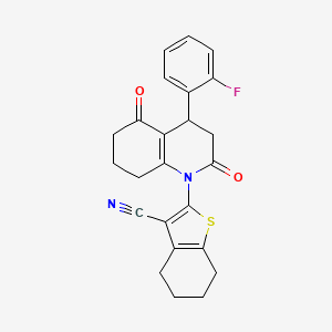 2-[4-(2-FLUOROPHENYL)-2,5-DIOXO-1,2,3,4,5,6,7,8-OCTAHYDROQUINOLIN-1-YL]-4,5,6,7-TETRAHYDRO-1-BENZOTHIOPHENE-3-CARBONITRILE