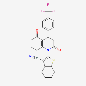 2-{2,5-DIOXO-4-[4-(TRIFLUOROMETHYL)PHENYL]-1,2,3,4,5,6,7,8-OCTAHYDROQUINOLIN-1-YL}-4,5,6,7-TETRAHYDRO-1-BENZOTHIOPHENE-3-CARBONITRILE