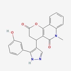 molecular formula C22H17N3O4 B4314519 4-[3-(3-hydroxyphenyl)-1H-pyrazol-4-yl]-6-methyl-4,6-dihydro-2H-pyrano[3,2-c]quinoline-2,5(3H)-dione 