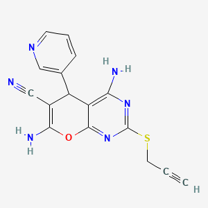 4,7-DIAMINO-2-(2-PROPYNYLSULFANYL)-5-(3-PYRIDYL)-5H-PYRANO[2,3-D]PYRIMIDIN-6-YL CYANIDE