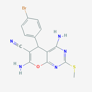 4,7-DIAMINO-5-(4-BROMOPHENYL)-2-(METHYLSULFANYL)-5H-PYRANO[2,3-D]PYRIMIDIN-6-YL CYANIDE