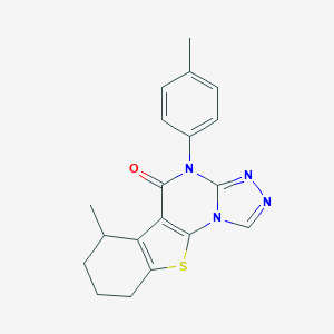 molecular formula C19H18N4OS B431456 6-methyl-4-(4-methylphenyl)-6,7,8,9-tetrahydro[1]benzothieno[3,2-e][1,2,4]triazolo[4,3-a]pyrimidin-5(4H)-one 
