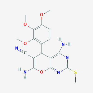 4,7-diamino-2-(methylsulfanyl)-5-(2,3,4-trimethoxyphenyl)-5H-pyrano[2,3-d]pyrimidine-6-carbonitrile